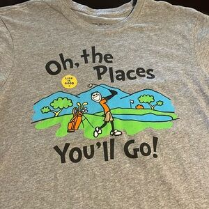 Life is Good crusher golf gray short sleeve T shirt